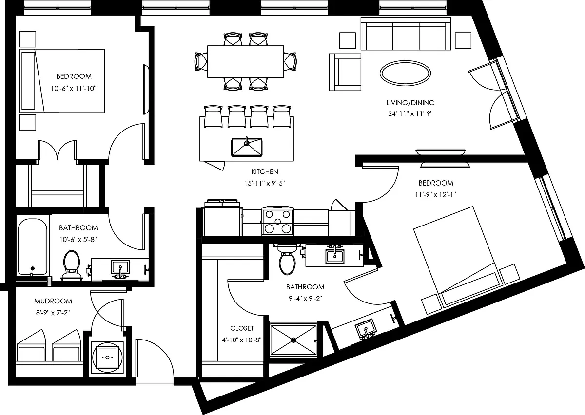 Floor plan B7 - Two Bedroom