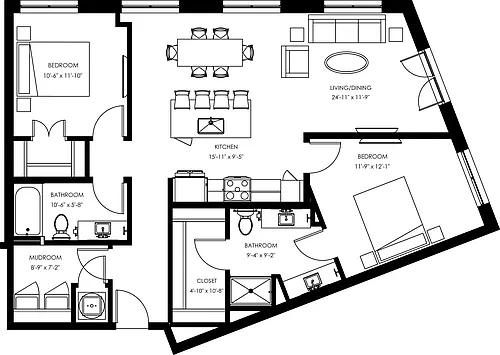 Floor plan B7 - Two Bedroom