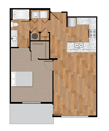 Floor plan 1x1 763sf-776sf Classic
