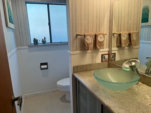 Downstairs toilet and sink.