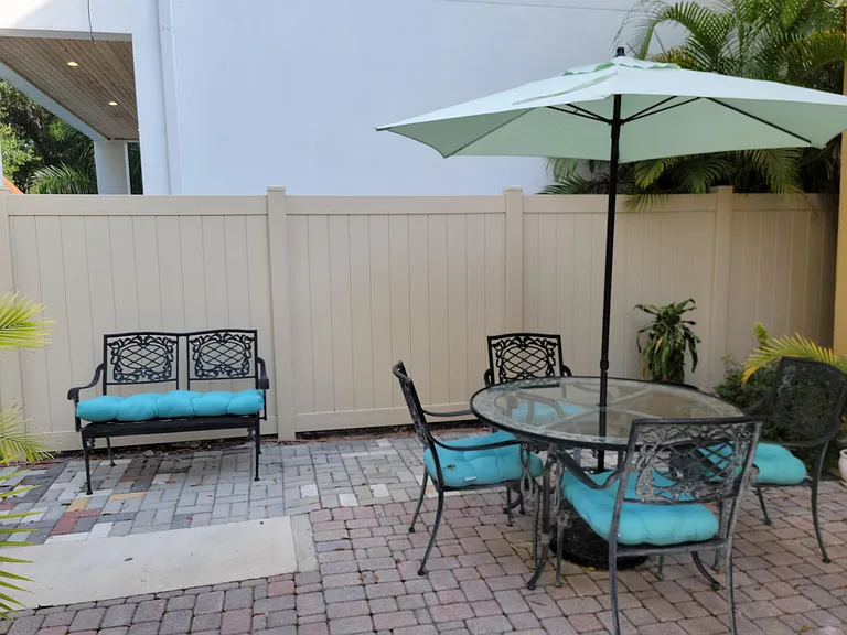 Outdoor entertaining/relaxing on path to the apartment