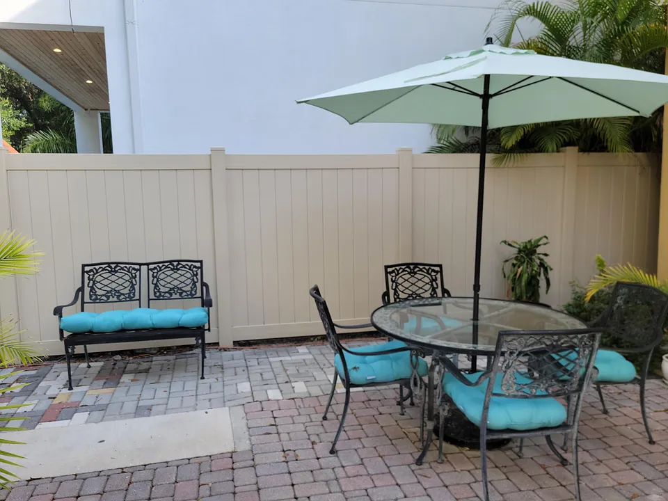 Outdoor entertaining/relaxing on path to the apartment