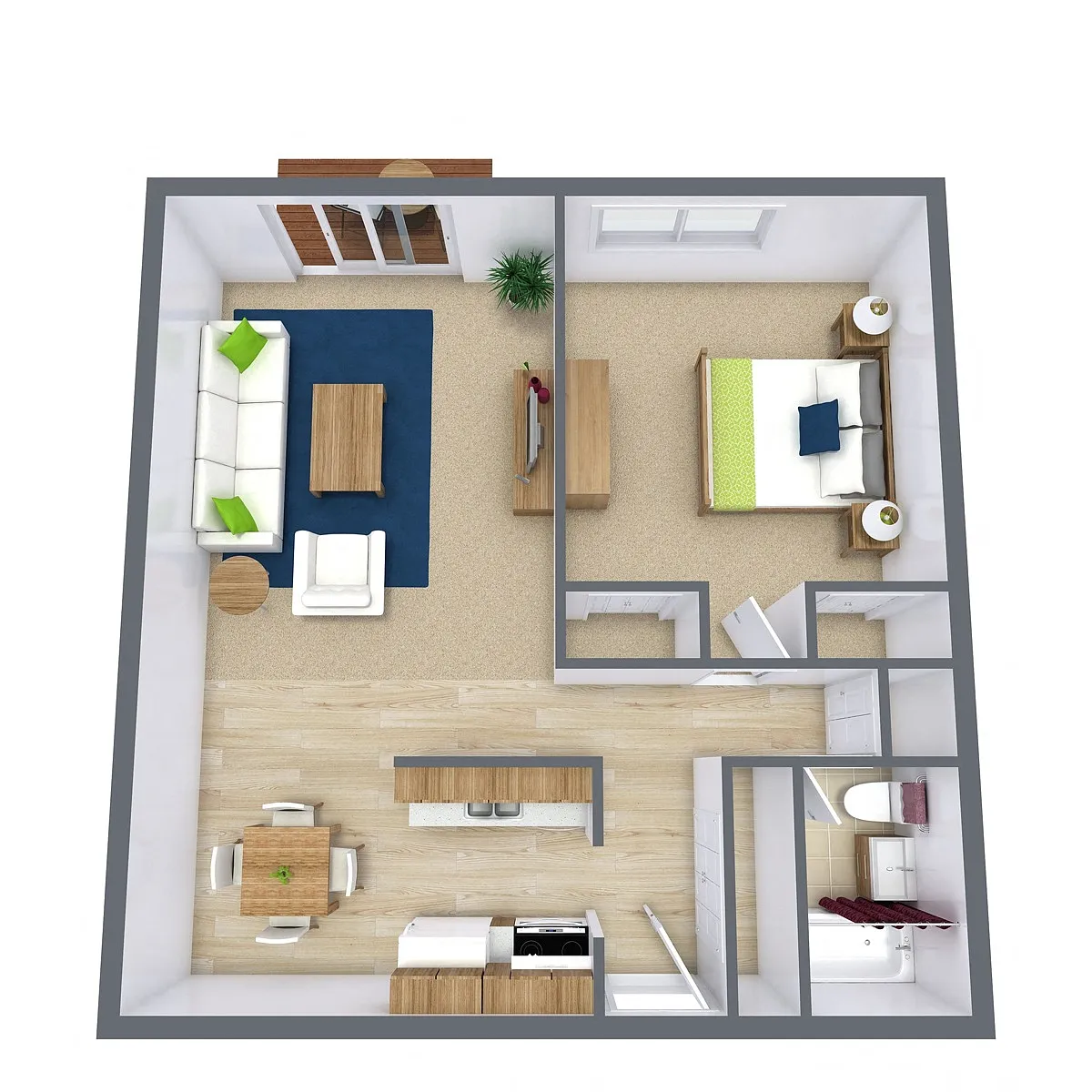Floor plan One Bedroom 11A