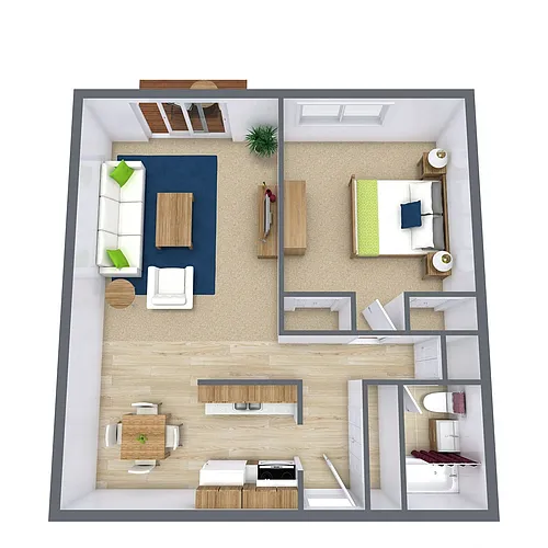 Floor plan One Bedroom 11A