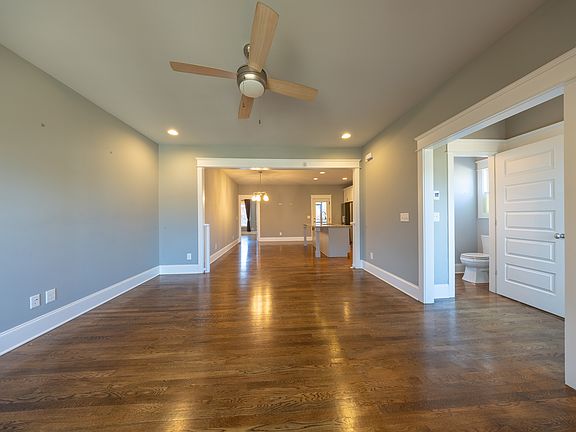 Main floor living room and powder room