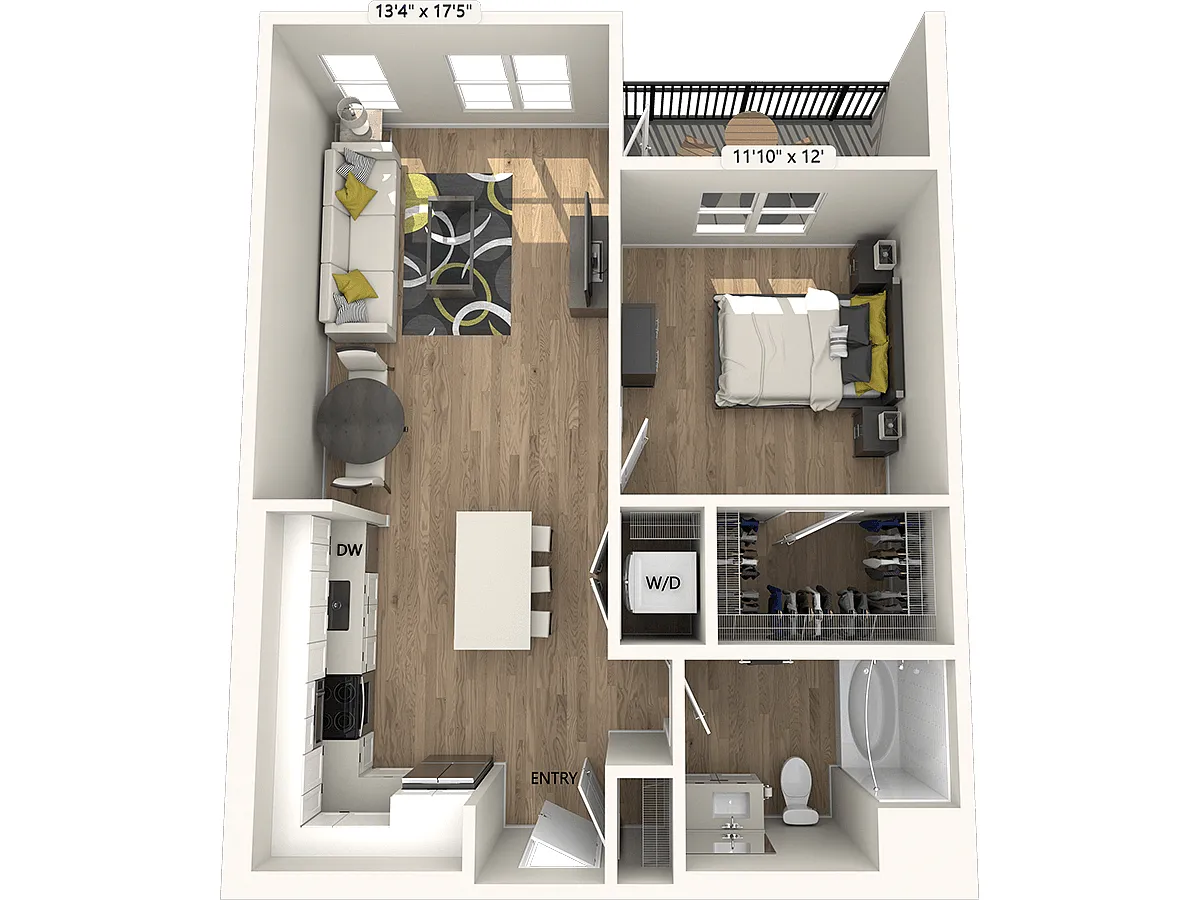 Floor plan A1-FinishI-758sf