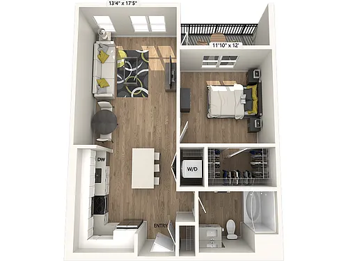 Floor plan A1-FinishI-758sf