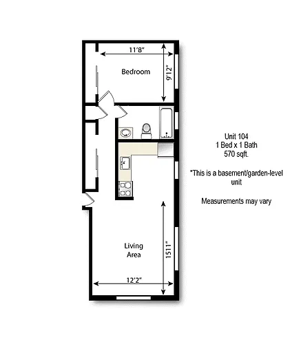 Floor plan 1 Bedroom