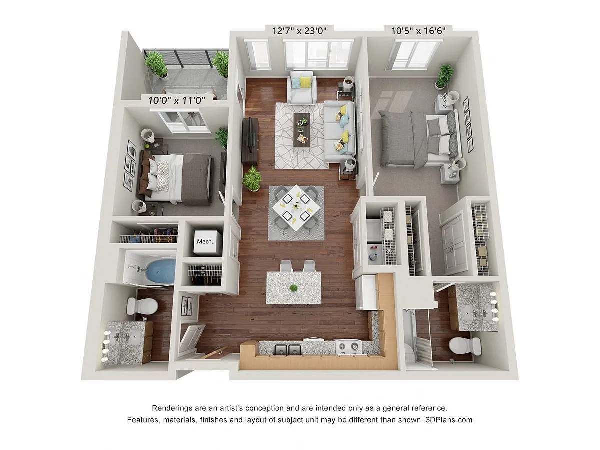 Floor plan Two Bedroom - 2B