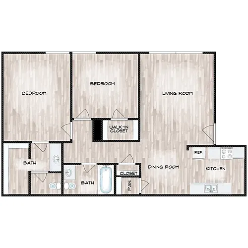 Floor plan 2 bed 2 bath