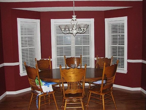 Dining room w/ view of backyard/ forest