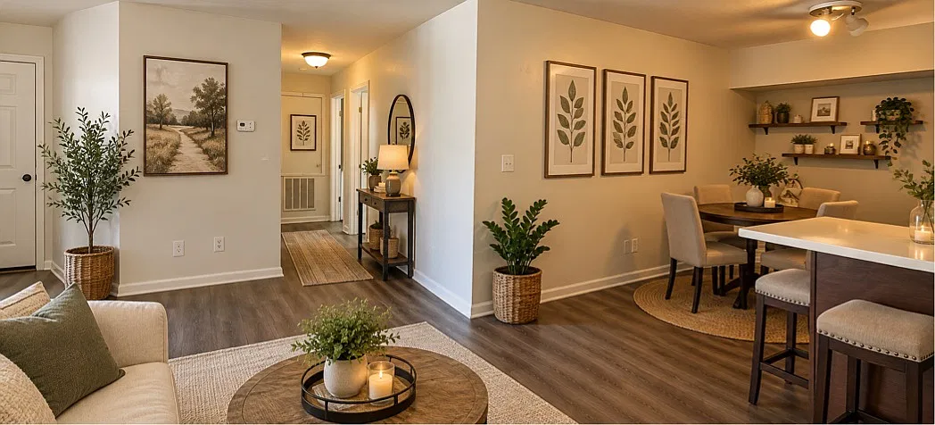 imagine the decorating possibilities you can do to this spacious living room?