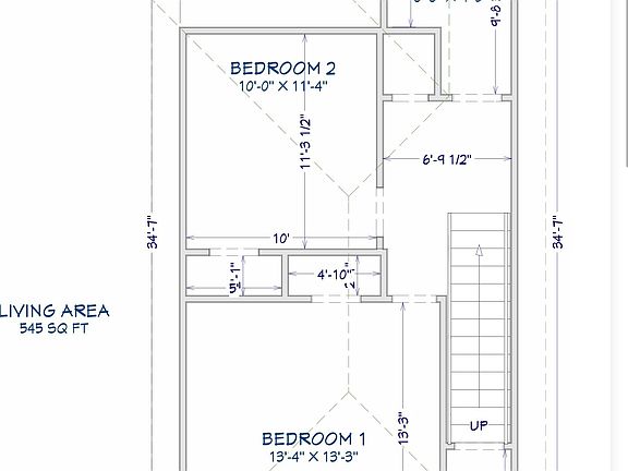 Upper level floor plan.