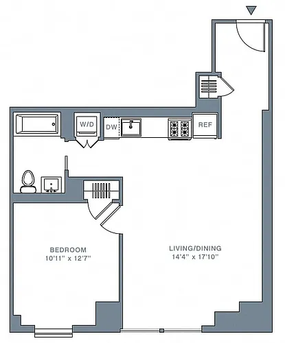 Floor plan 1 Bed_1 Bath-36-51 H