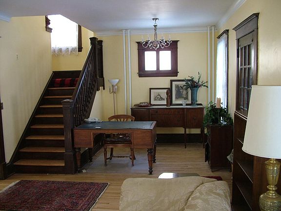 Inside front door, foyer and stairs.
