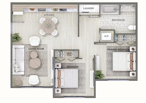 Floor plan Two Bed One Bath