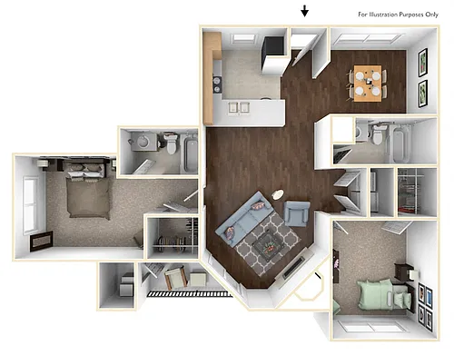 Floor plan 2X2B