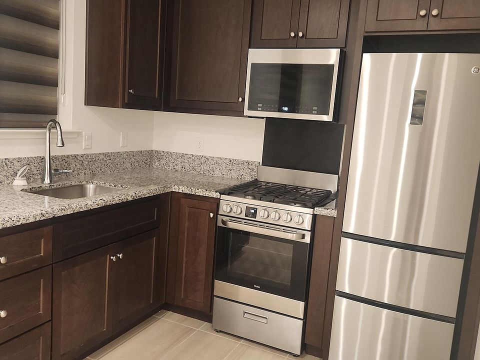 Kitchen, fridge, cabinets