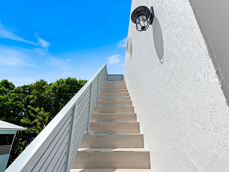 Stairs to roof top deck