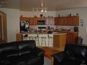 open kitchen to dining and family room