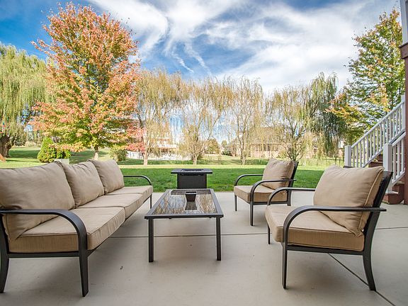 Back Patio with Willow Trees