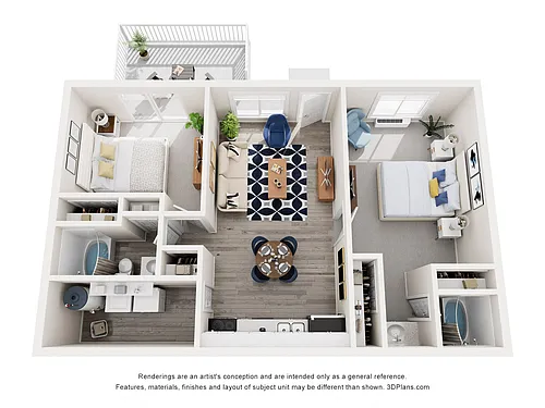 Floor plan Two Bedroom Two Bath