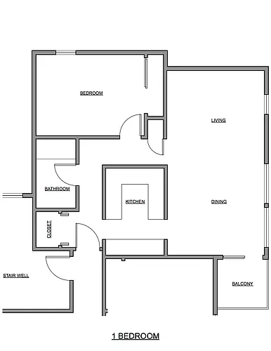 Floor plan 1 Beds 1 bath