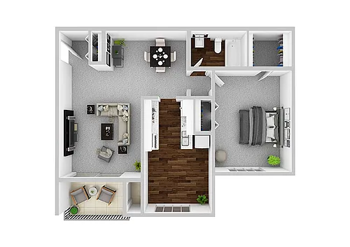 Floor plan 1 Bedroom/1 Bathroom w/ Den - 818 sq ft