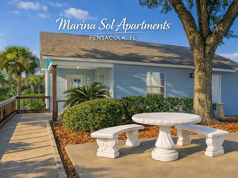 Marina SOL Apartments offers a serene setting with inviting outdoor spaces perfect for relaxation or gatherings. Embrace the tranquility and charm of our community. Explore your new home today!