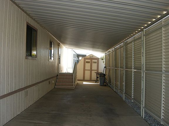 under awning of carport