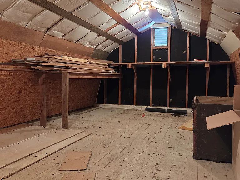 The loft in the barn offers plenty of additional storage or could be finished to add additional sleeping quarters if needed