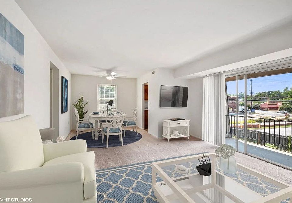 Lovely Living Room with Sliding Glass Door