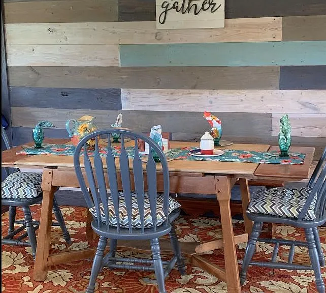 Dining area adjoins kitchen and living areas.