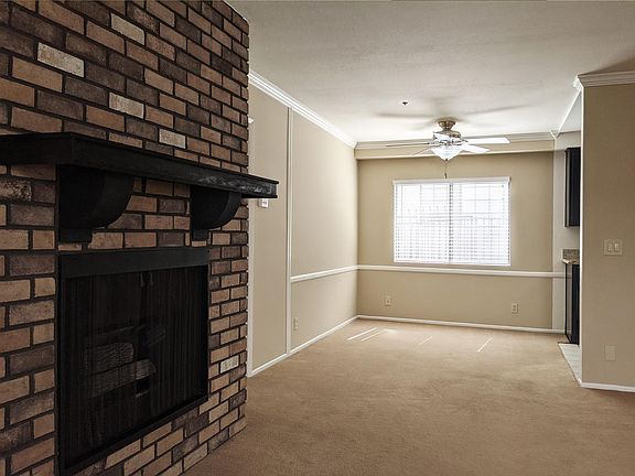 Gas burning fireplace & bright dining nook