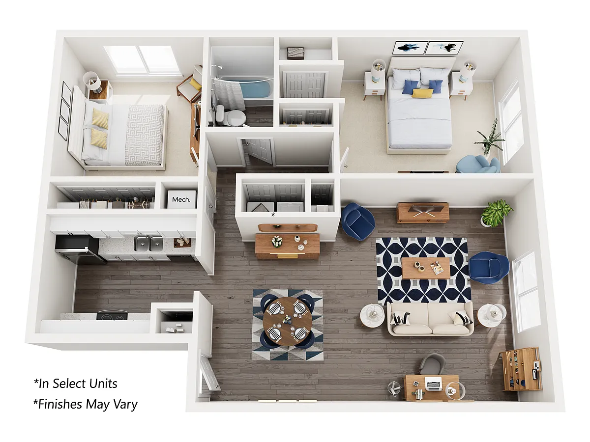 Floor plan 2 Bedroom 1 Bath