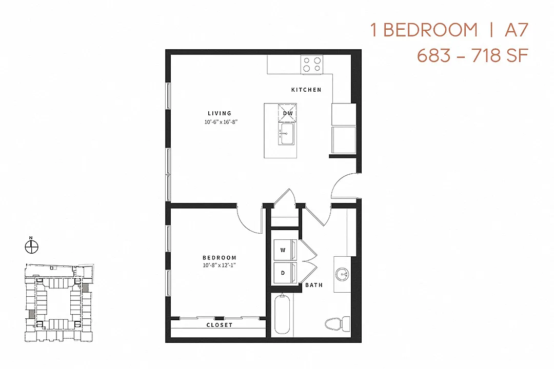 Floor plan One Bedroom A7