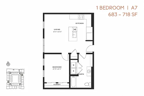 Floor plan One Bedroom A7