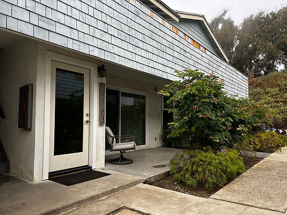 Front door and private patio.
