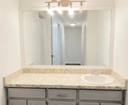 Renovated Bathrooms with New Countertops & light fixtures