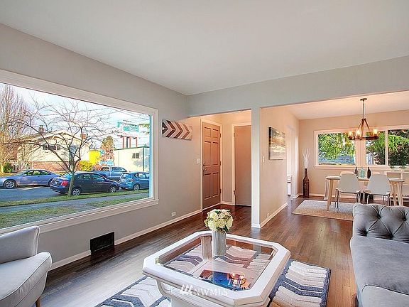 Front entry, living room, dining room