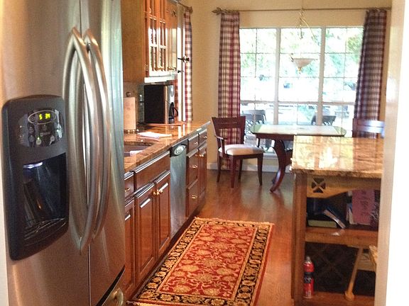 kitchen looking onto backyar