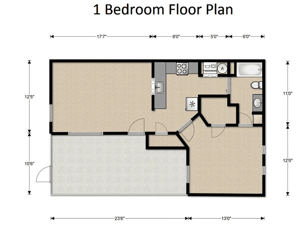 Floor plan 1BR UPG
