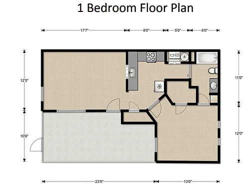 Floor plan 1BR UPG