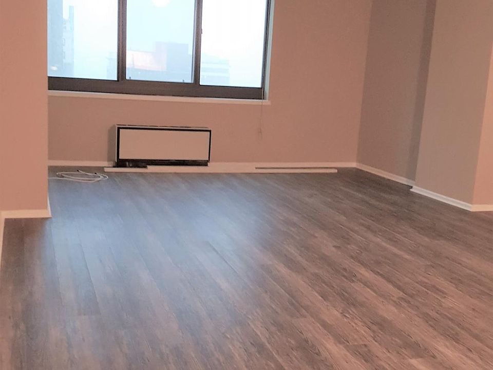 Spacious living room with dining area