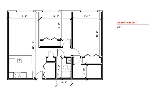 Floor plan 2-BR