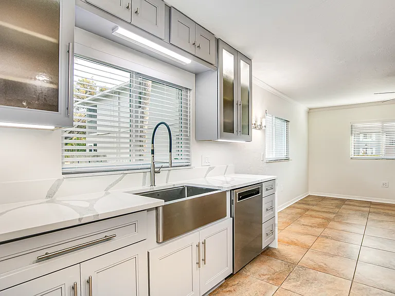 Kitchen as seen from the bedroom