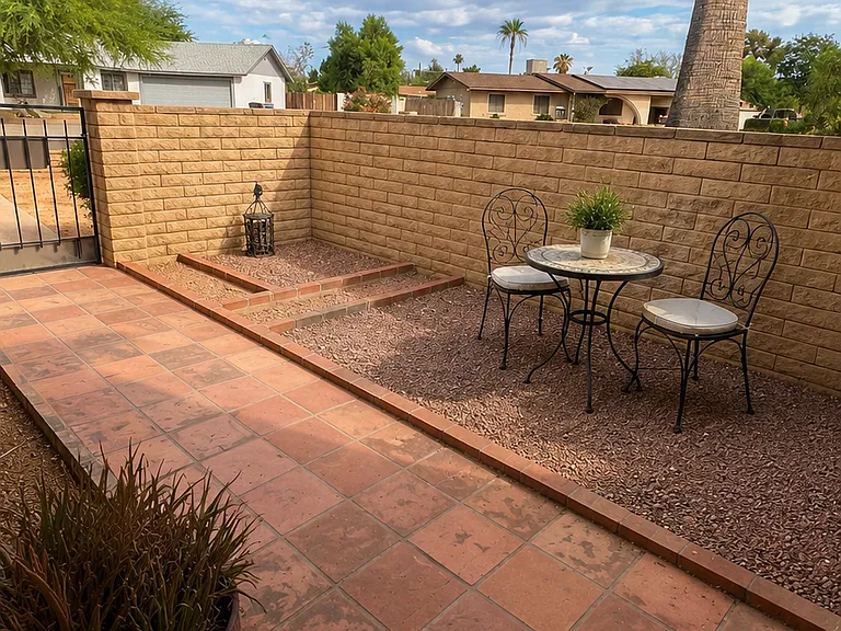 Shared outdoor enclosed patio