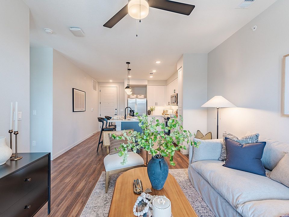 Living Room with Hardwood-Style Flooring