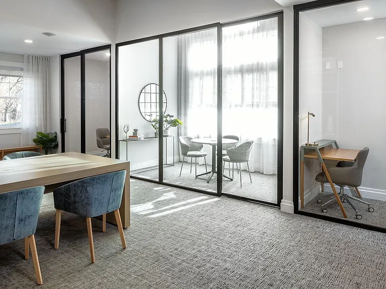 Work lounge with private pods