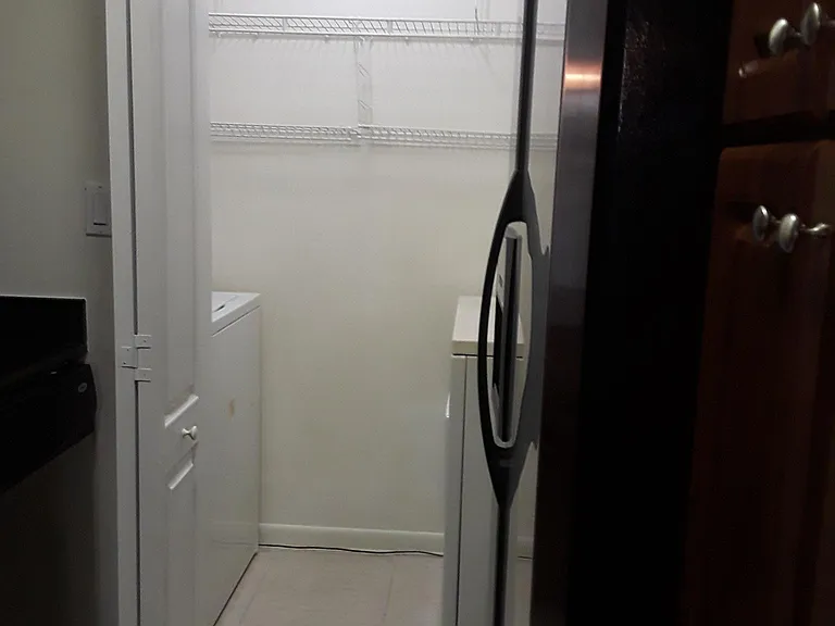View from the kitchen to laundry area.